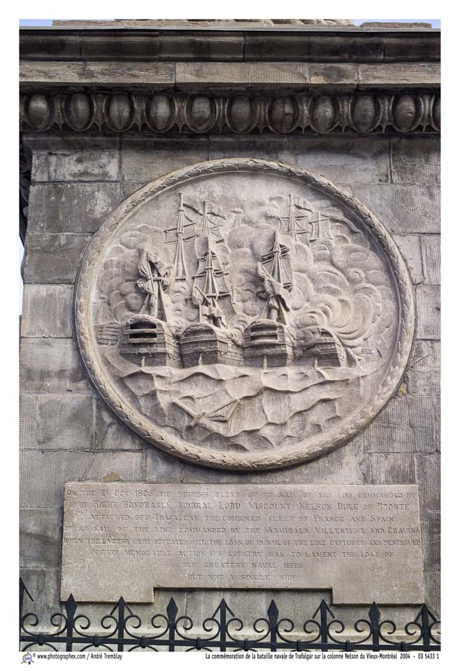 La commémoration de la bataille navale de Trafalgar sur la colonne Nelson du Vieux-Montréal