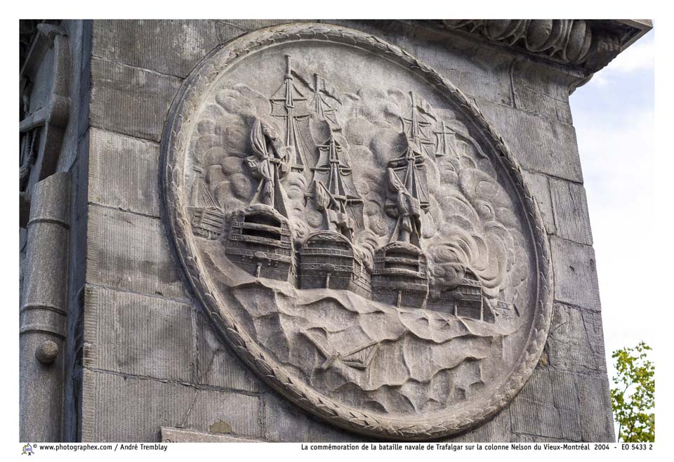La commémoration de la bataille navale de Trafalgar sur la colonne Nelson du Vieux-Montréal