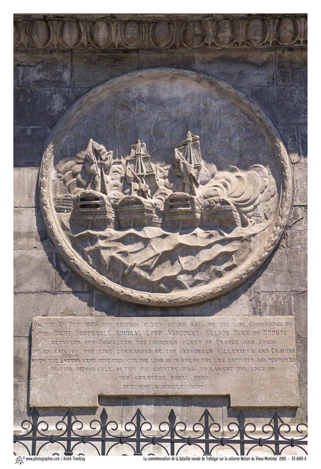 La commémoration de la bataille navale de Trafalgar sur la colonne Nelson du Vieux-Montréal