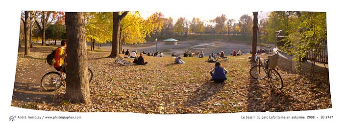Le bassin du parc Lafontaine en automne