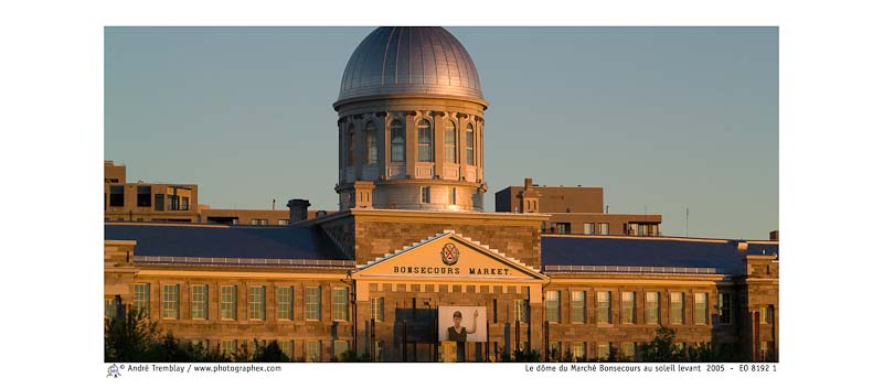 Le dôme du Marché Bonsecours au soleil levant